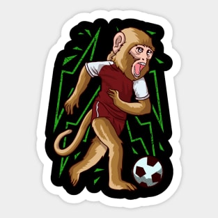 Funny Monkey Tee Soccer Players Cool Bungle Monkey Lovers Sticker